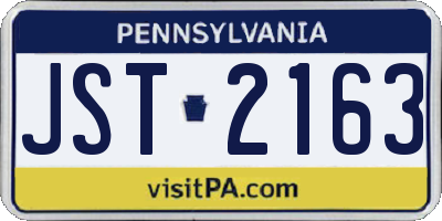 PA license plate JST2163