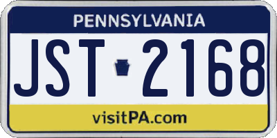 PA license plate JST2168