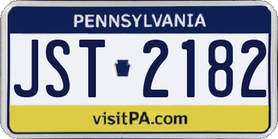 PA license plate JST2182