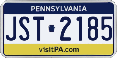 PA license plate JST2185