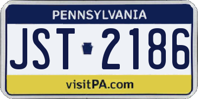 PA license plate JST2186