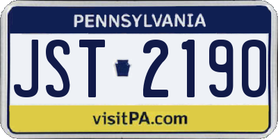 PA license plate JST2190