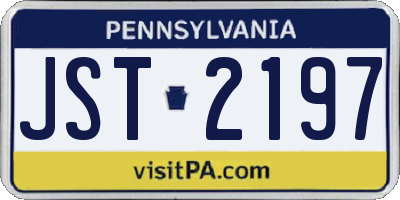 PA license plate JST2197