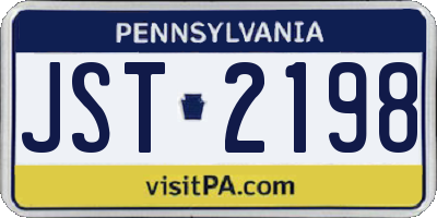 PA license plate JST2198
