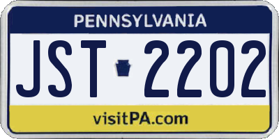 PA license plate JST2202