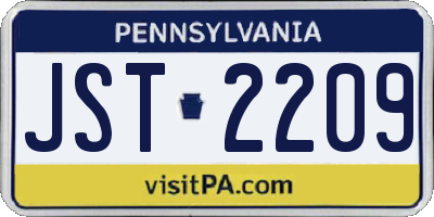 PA license plate JST2209