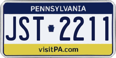 PA license plate JST2211