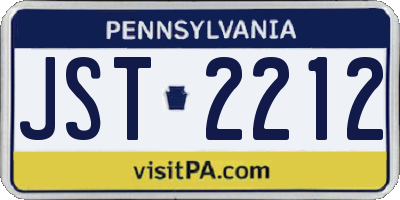 PA license plate JST2212