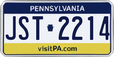 PA license plate JST2214