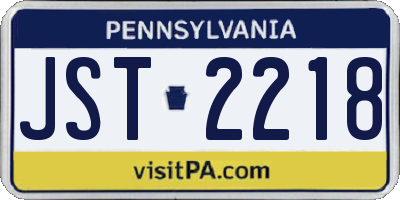PA license plate JST2218