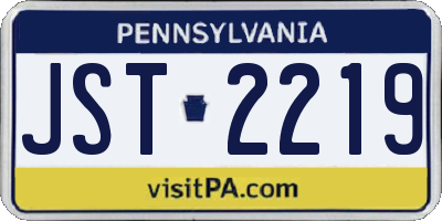 PA license plate JST2219
