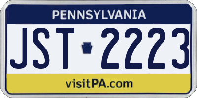 PA license plate JST2223