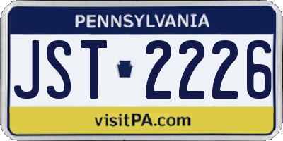 PA license plate JST2226