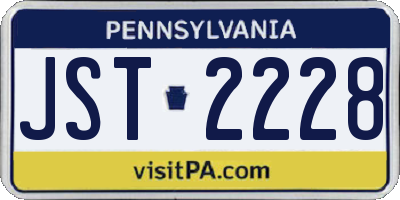 PA license plate JST2228