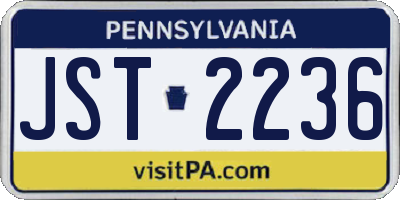 PA license plate JST2236