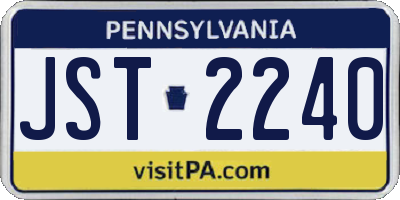 PA license plate JST2240