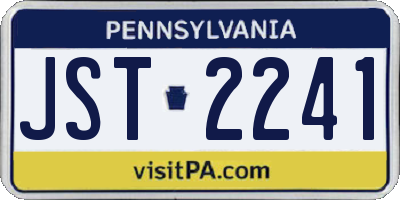 PA license plate JST2241