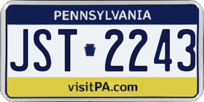 PA license plate JST2243