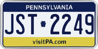 PA license plate JST2249