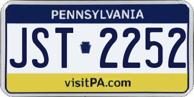 PA license plate JST2252