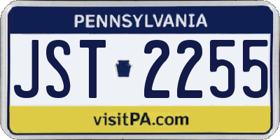 PA license plate JST2255