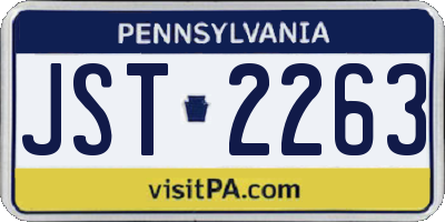PA license plate JST2263