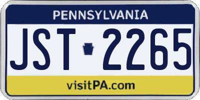 PA license plate JST2265