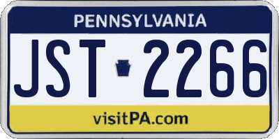 PA license plate JST2266
