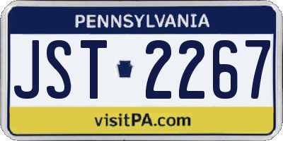 PA license plate JST2267
