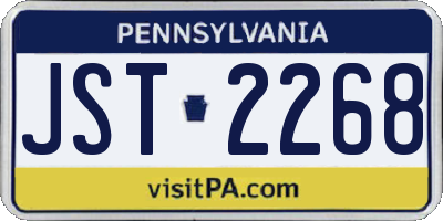 PA license plate JST2268