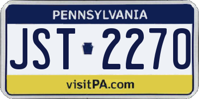 PA license plate JST2270