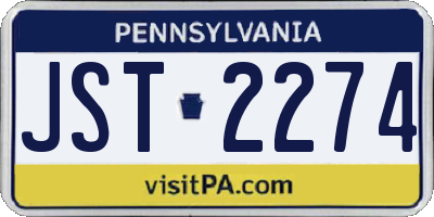 PA license plate JST2274