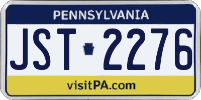 PA license plate JST2276