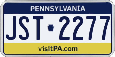PA license plate JST2277
