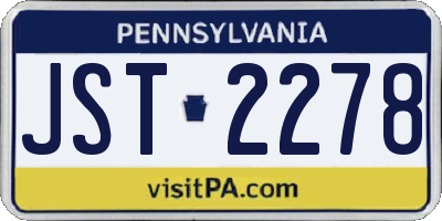 PA license plate JST2278