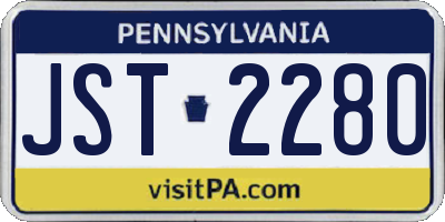 PA license plate JST2280