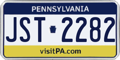 PA license plate JST2282