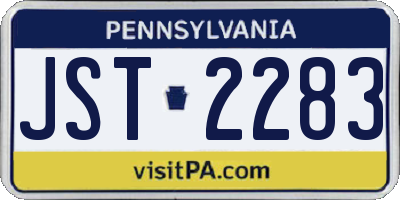PA license plate JST2283