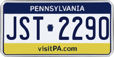 PA license plate JST2290