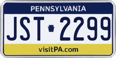PA license plate JST2299