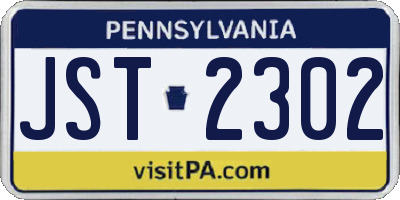 PA license plate JST2302