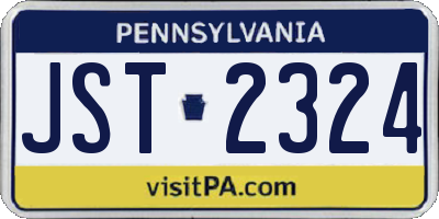 PA license plate JST2324
