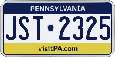 PA license plate JST2325