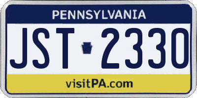 PA license plate JST2330