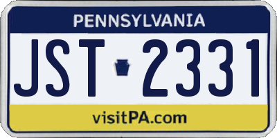 PA license plate JST2331
