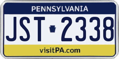 PA license plate JST2338