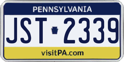 PA license plate JST2339