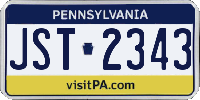 PA license plate JST2343