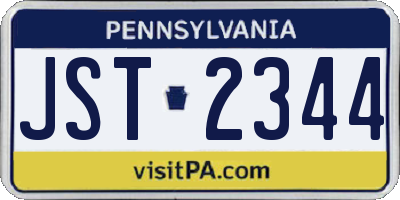 PA license plate JST2344