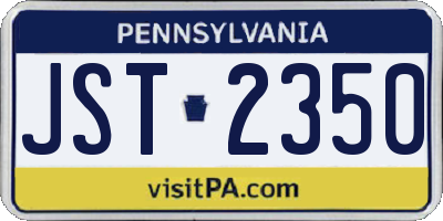 PA license plate JST2350